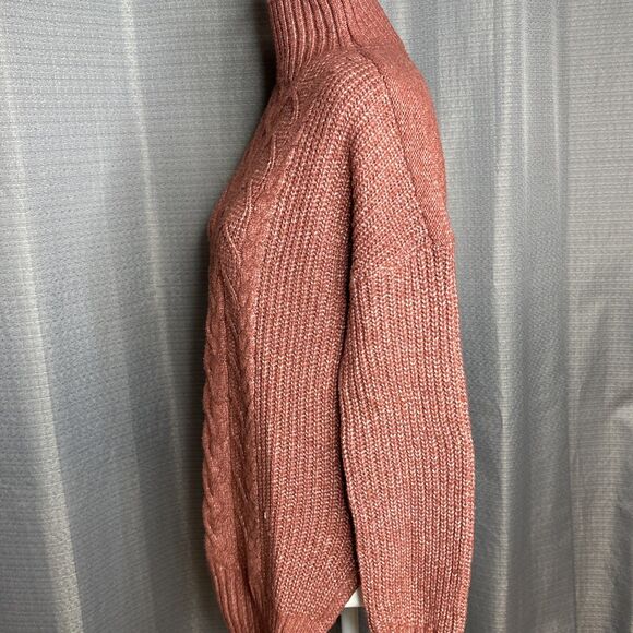 Maurices Women's Rust Detailed Knit Turtleneck Sweater Oversized XS - Picture 6 of 11